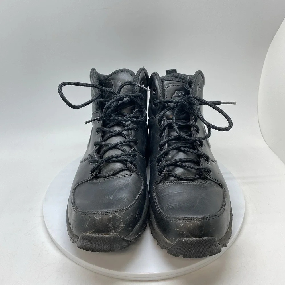 Nike Manoa Boots Mens 9 Triple Black Water Resistant 454350-003 Black Leather